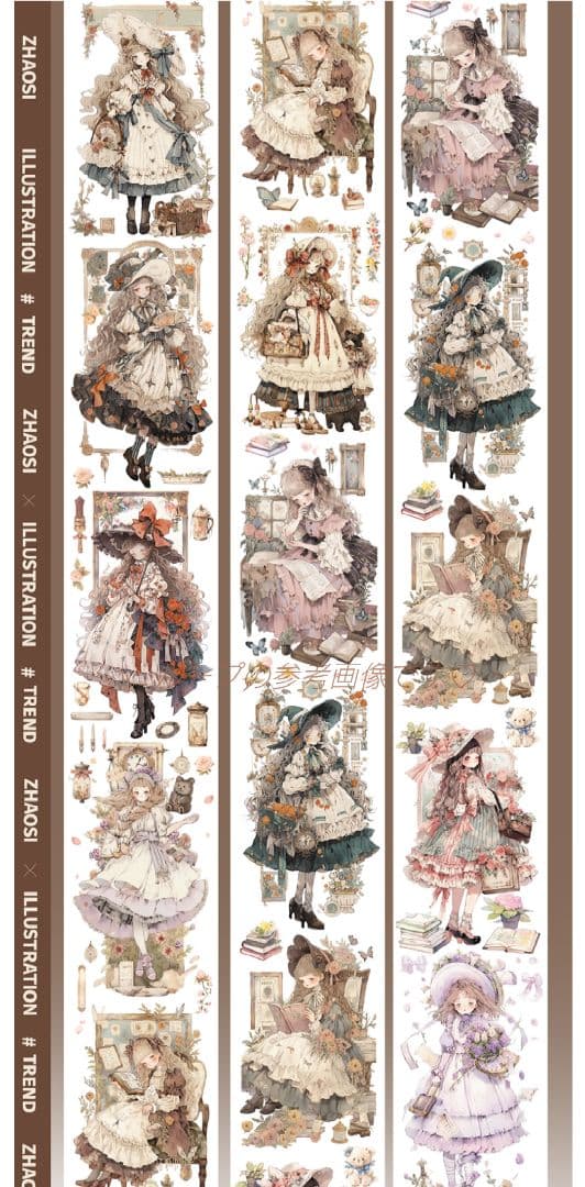 ✩再販✩J503＃绿馥(贝壳光)迷雾森林切り売り海外人物マステ女の子再販