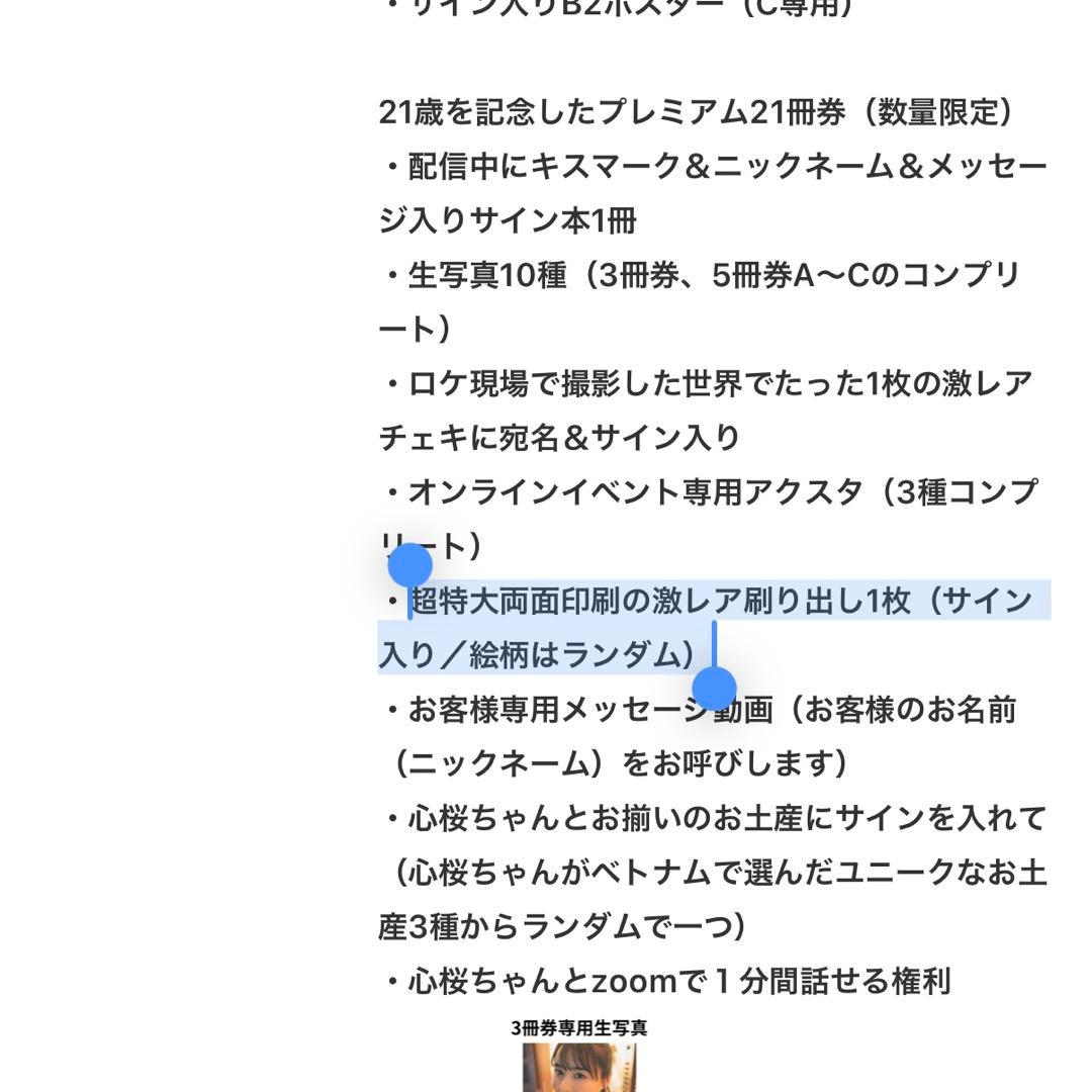 E*2様 （数量限定）豊島心桜 ゴールド直筆サイン入り 超特大両面印刷　刷り出し