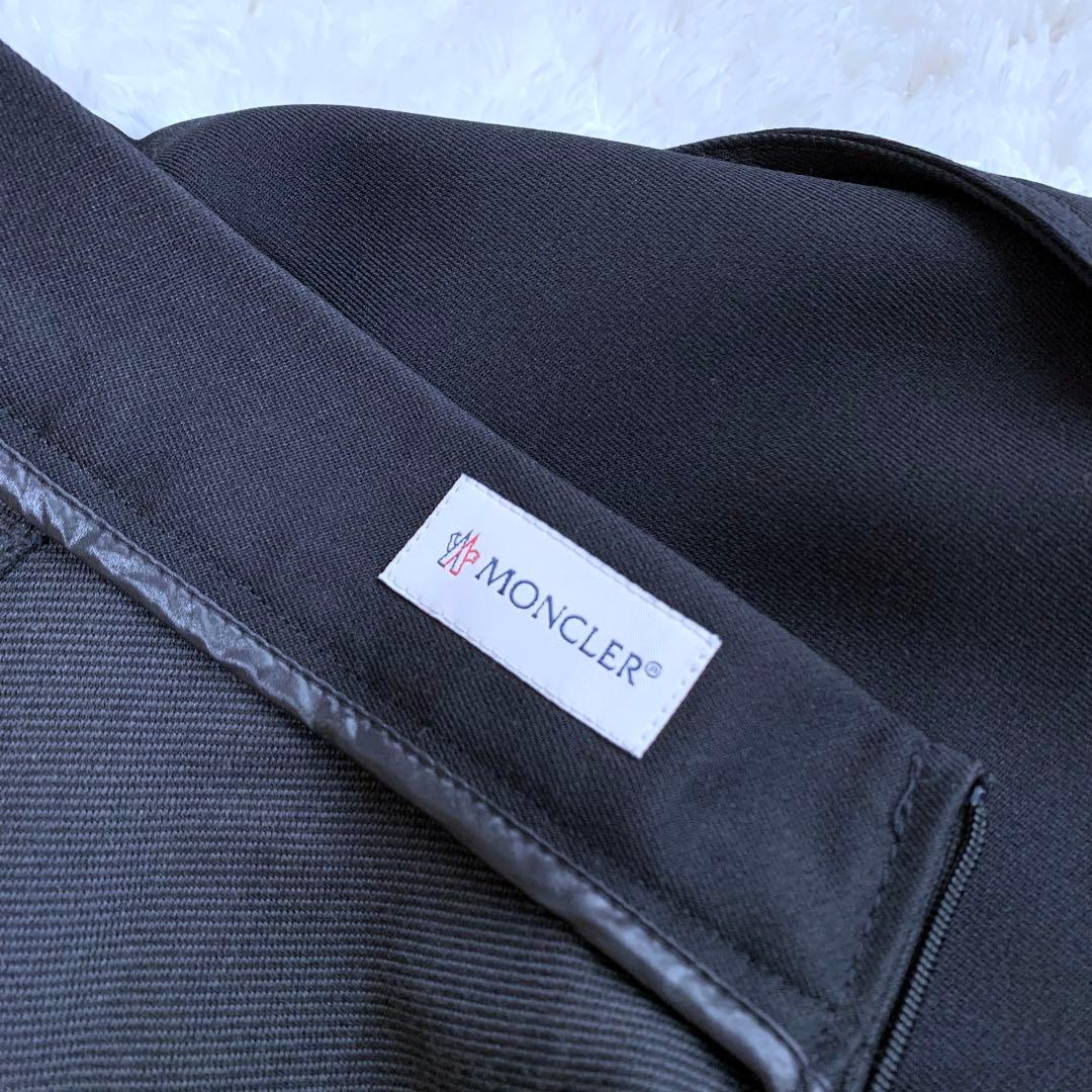 【ラム】美品♪ モンクレール ブラック ポケット付きスカート 38