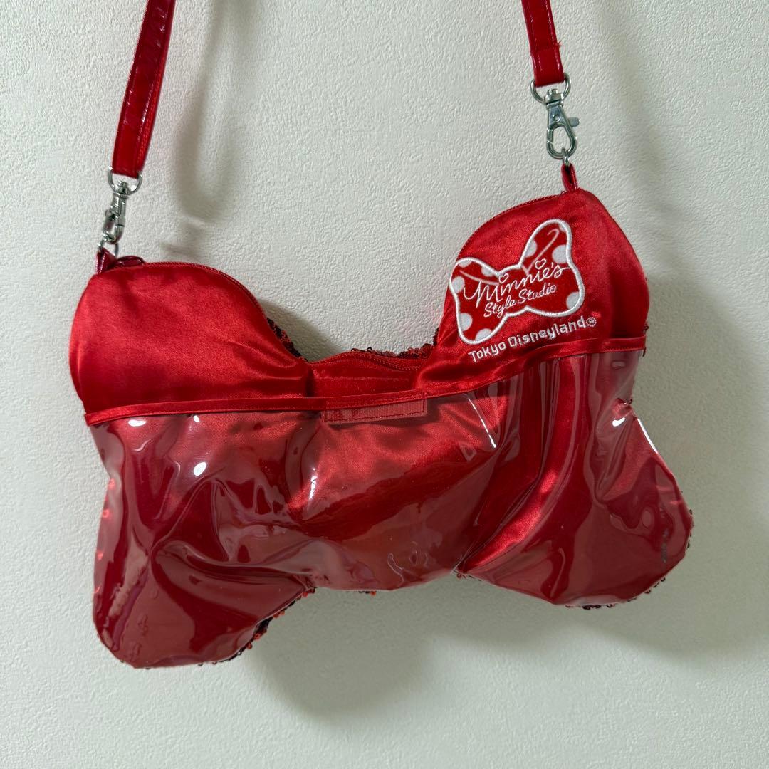 ディズニー ミニー リボン スパンコール ショルダーバッグ