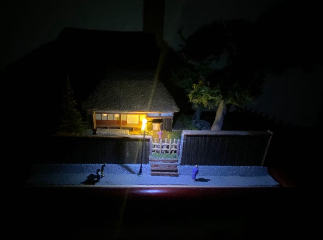 古民家ジオラマ 夜景ライト付き 模型・プラモデル