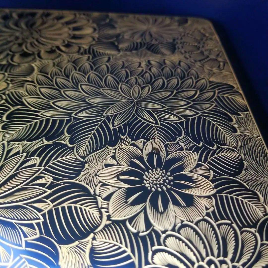 極美品 未使用 輪島塗 布着本堅地 二段重 黒漆 極上菊詰 沈金 蒔絵 重箱②