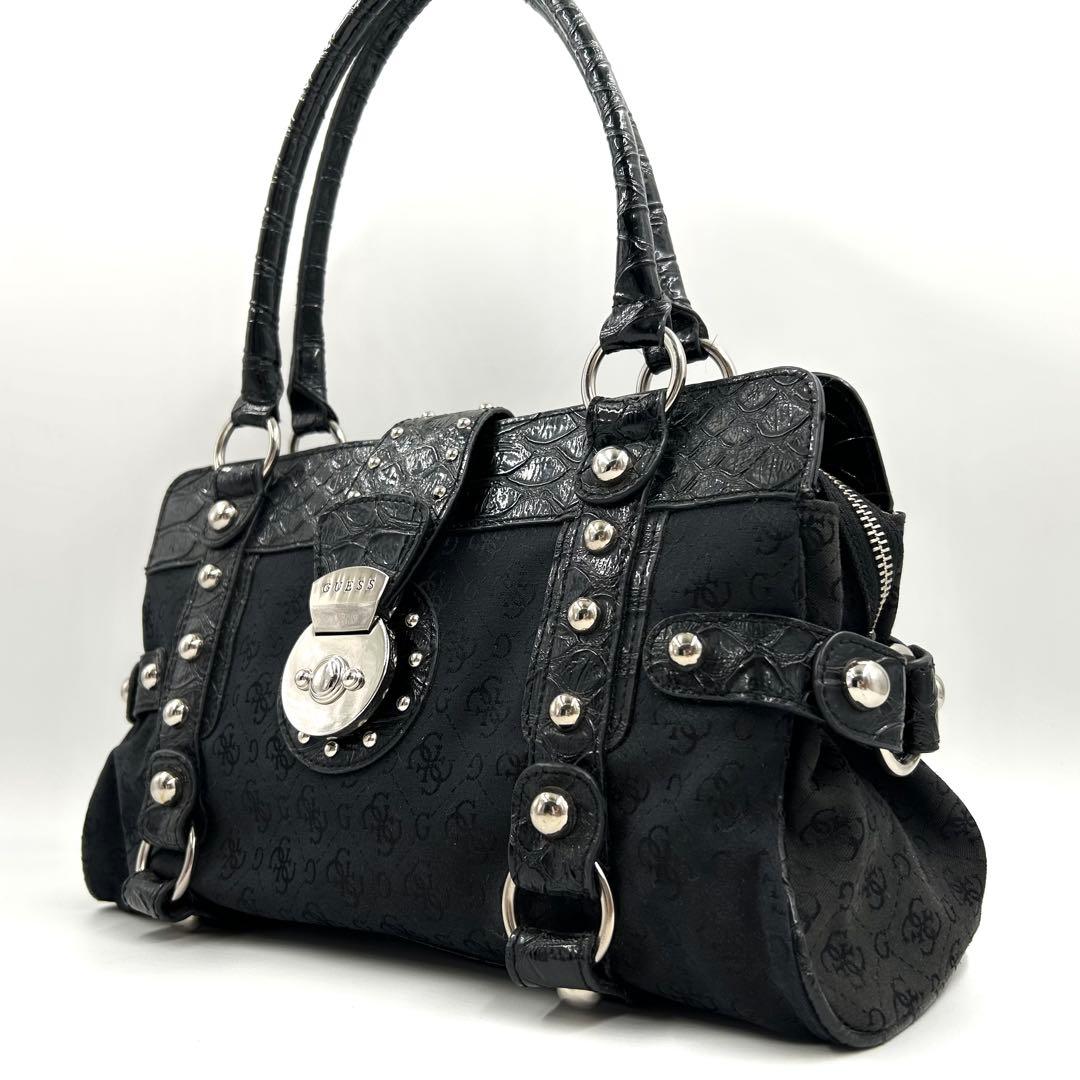 バッグ Vintage GUESS 633 Black Handbag Y2K