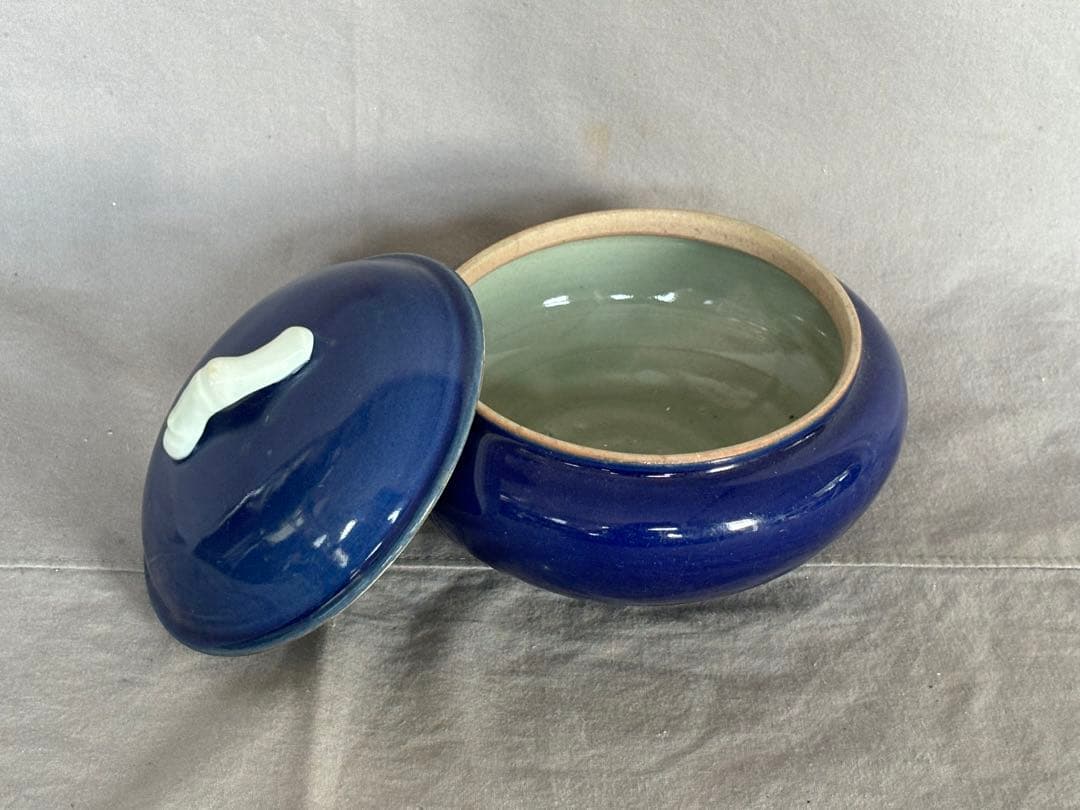 瑠璃釉蓋物椀 中国 唐物