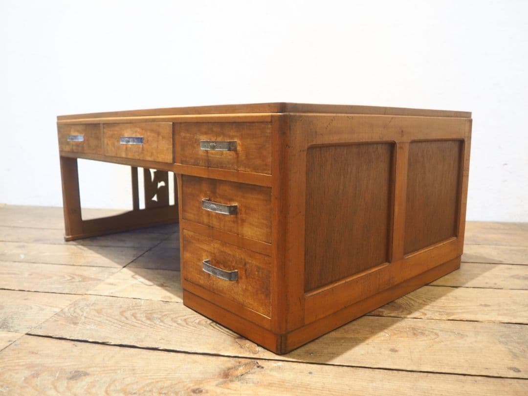 1211 ヴィンテージ ロータイプの片袖机 文机 ローテーブル 古家具 レトロ