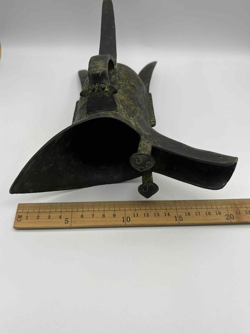 明時代 銅饕餮紋角型爵 酒杯 鑑賞物 置物 唐物 中国古玩(E-67) - メルカリ