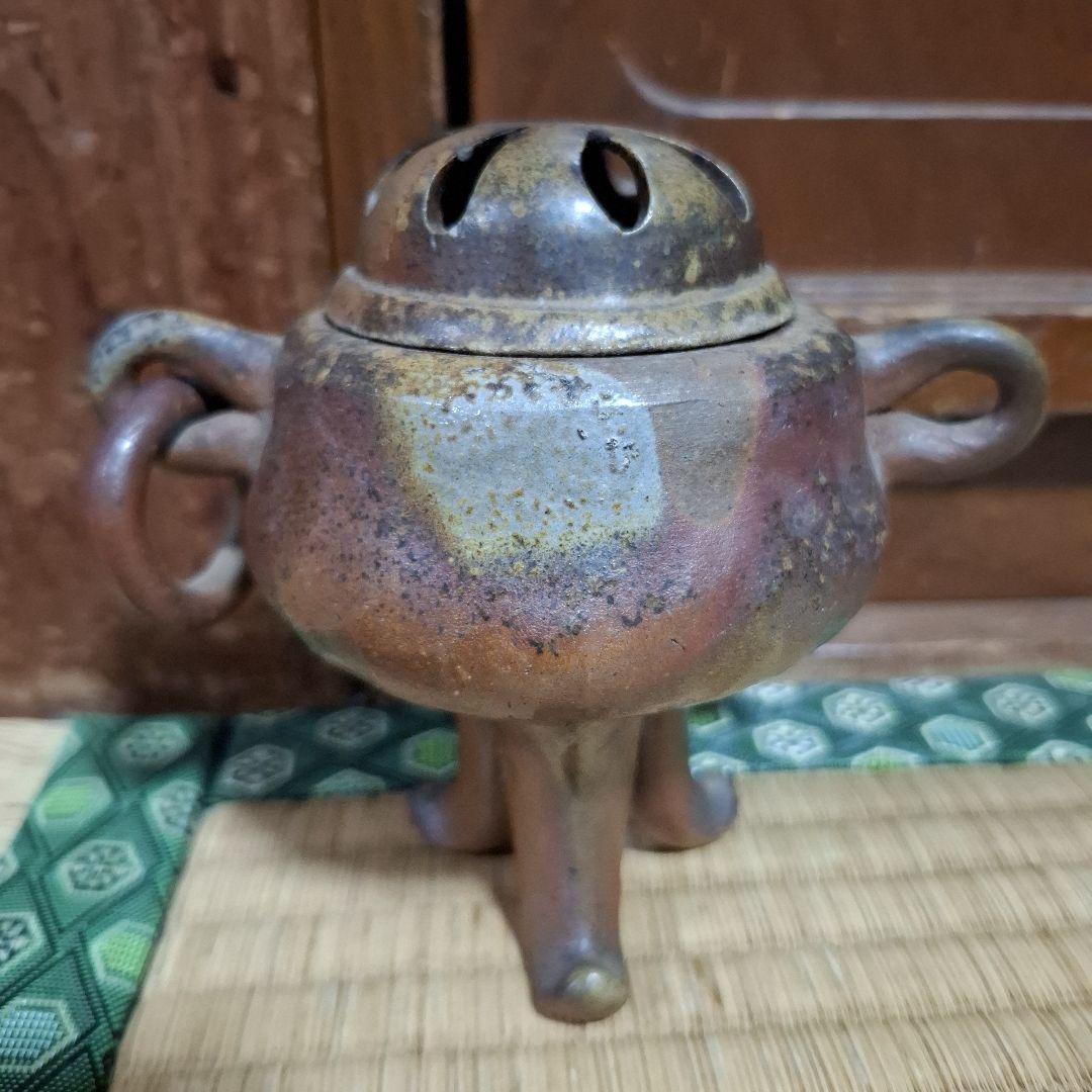 レア】木村春芳作 備前焼 三足香炉 - メルカリ