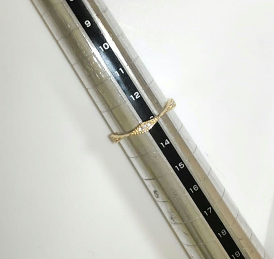 ete 完売品 リアンリング K10YG フルエタニティ ダイヤ0.09 13号