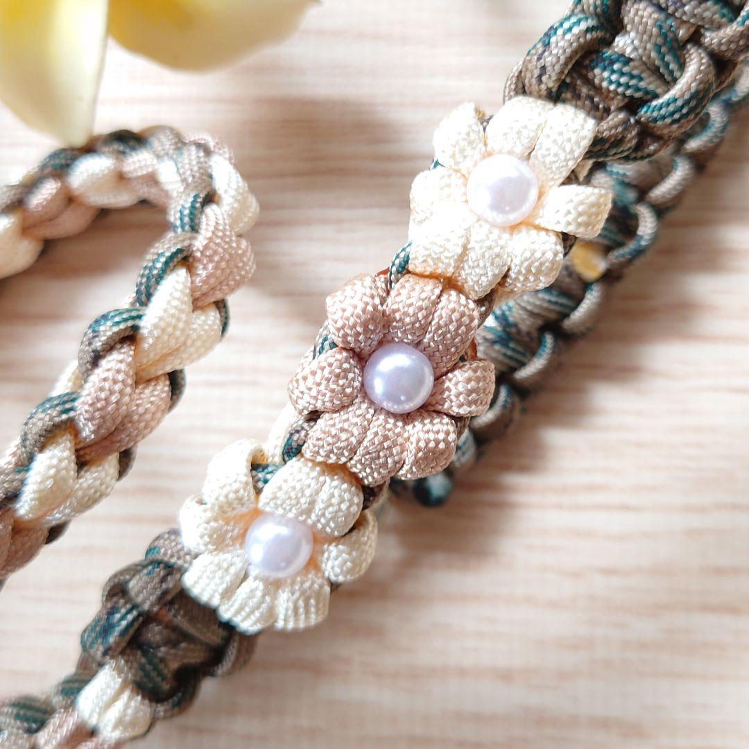 パラコードリード ラブラブ編みカフェリード 秋カラー マロン