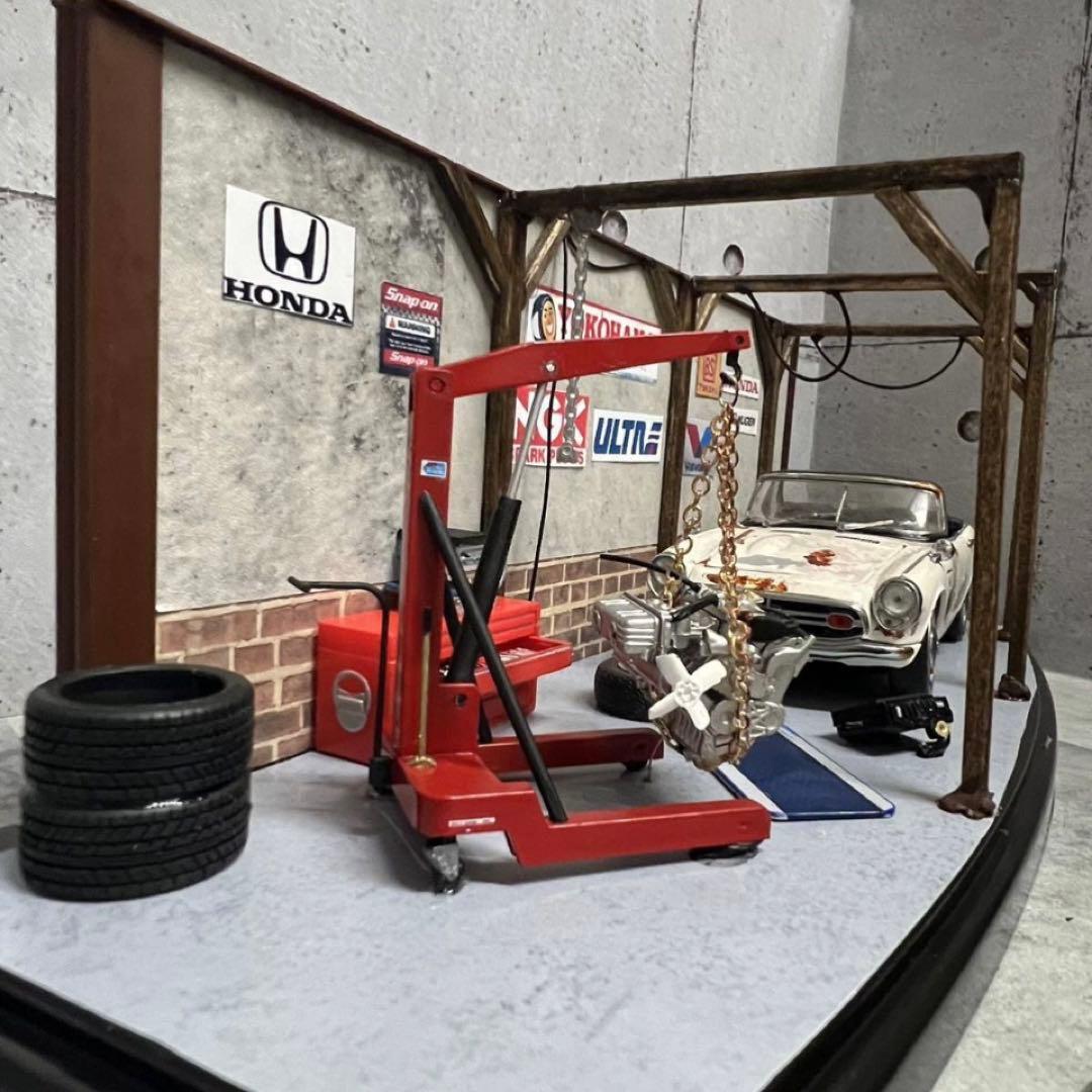 タミヤ 1/20 ホンダ S800 ガレージ風 車庫 ジオラマ ケース付