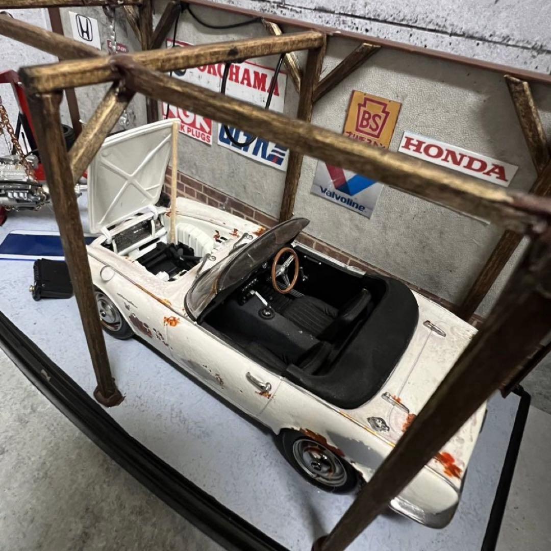 タミヤ 1/20 ホンダ S800 ガレージ風 車庫 ジオラマ ケース付