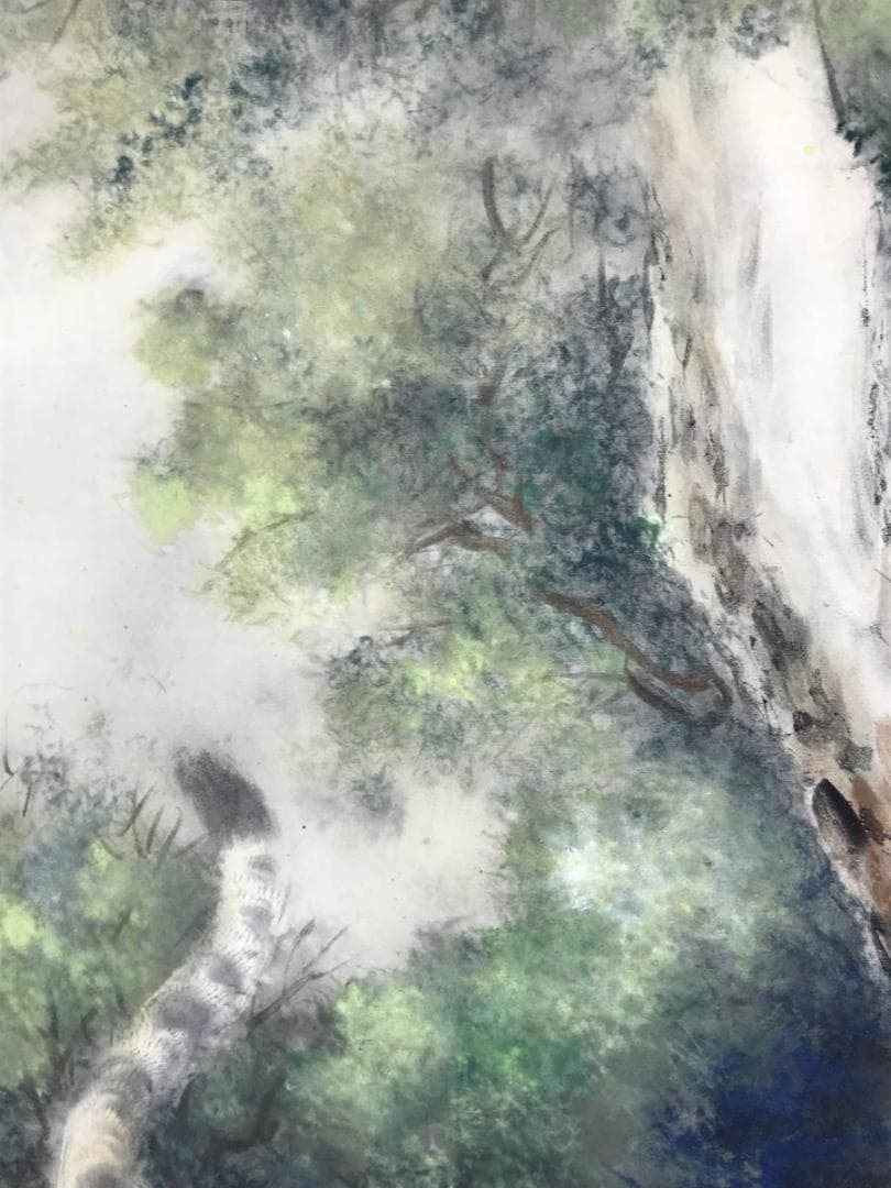 【真作】堀江玉鳳/猛虎図/トラ図/掛軸/名家伝来/AB-886