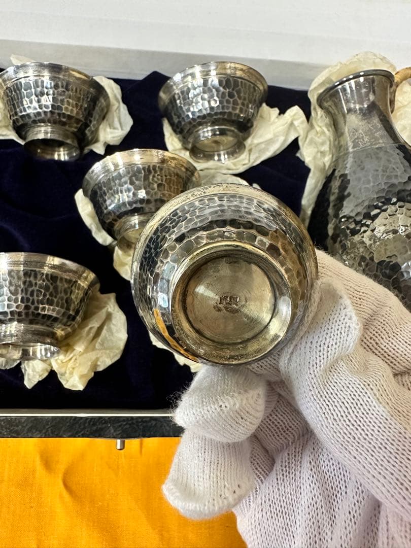 新品】純銀製 徳利・猪口セット 酒器 チロリ 盃シルバー 総重量252g