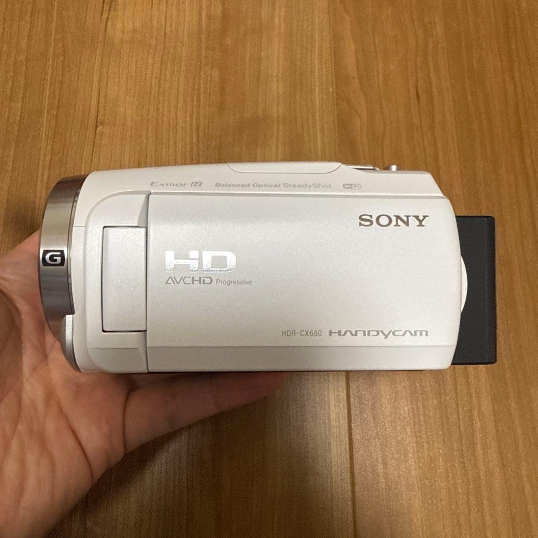 【美品】SONY ビデオカメラ HDR-CX680 ホワイト　ケース付き