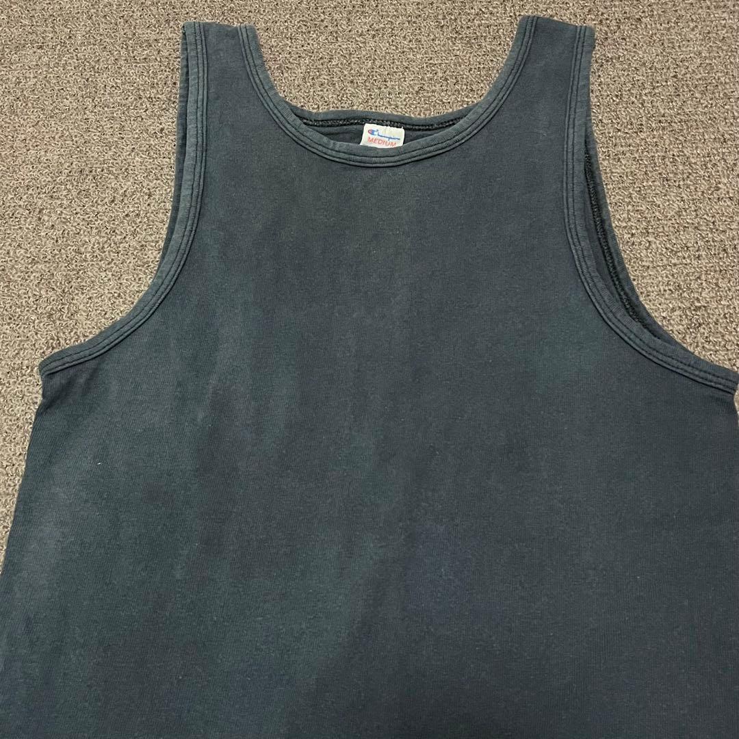 レア　80s Champion トリコタグ ブラック タンクトップ 美フェード レア 80s Champion トリコタグ ブラック タンクトップ 美フェード
