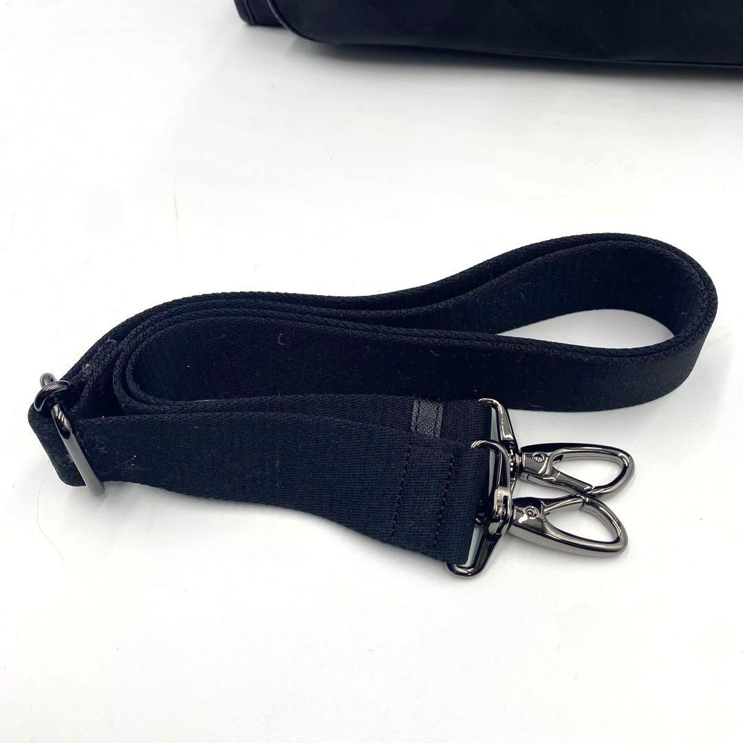 ブラックレーベルクレストブリッジ　ビジネスバッグ　ノバチェック　レザー　黒