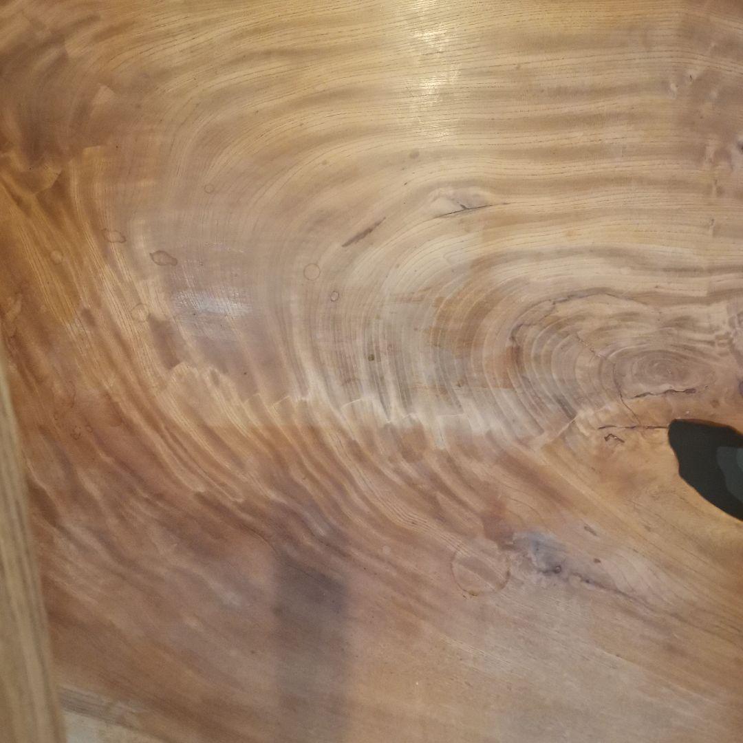 TK 　一枚板　ダイニングテーブル　とちの木　樹洞(うろ)有り　個性的