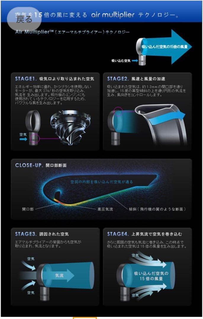 【未開封新品保管品】dyson AM06 エアーマルチプライヤー サテンブルー