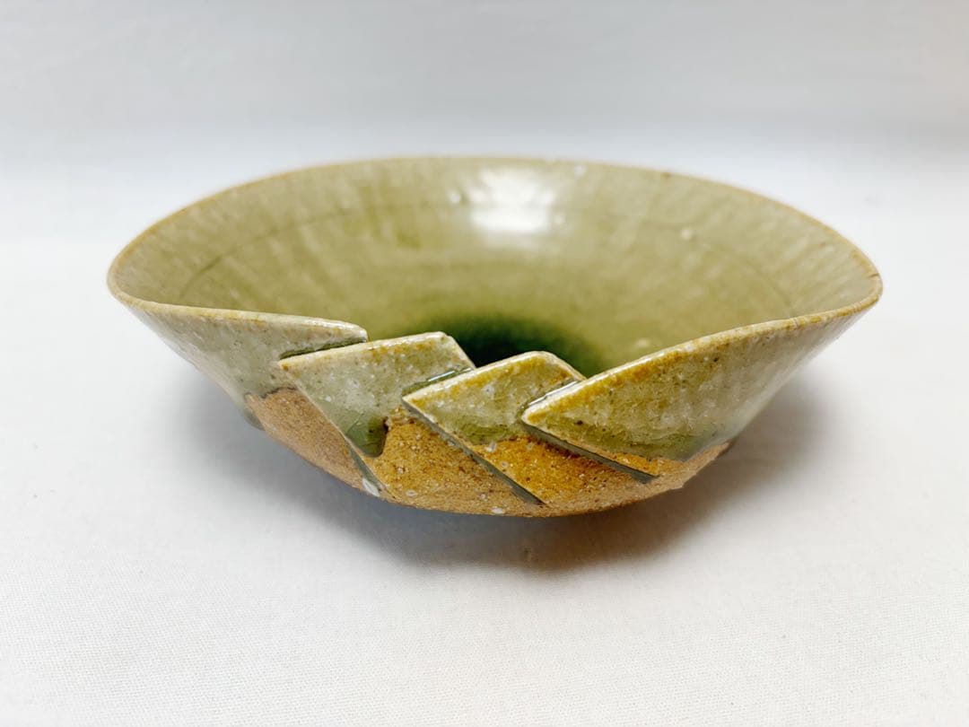 未使用 茶道具 高橋介炎造 信楽焼 蛤 向付 5客揃 足付