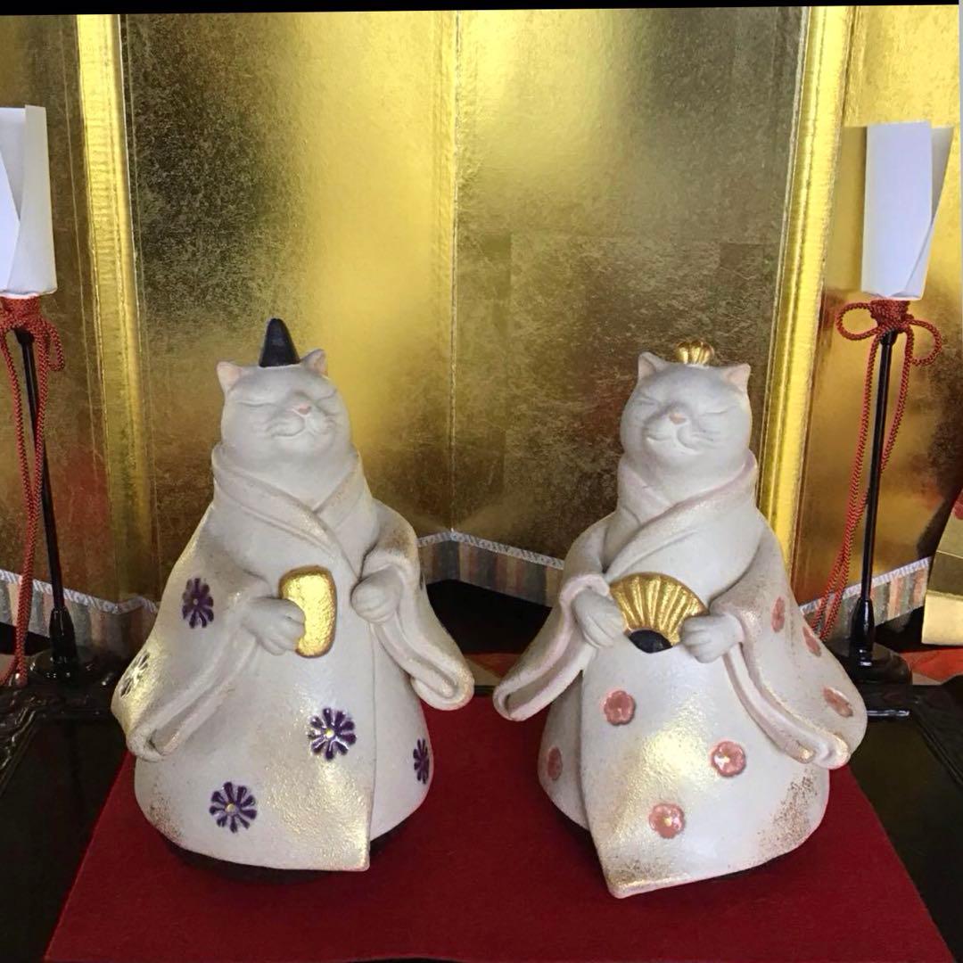 猫のお雛様　ねこ陶雛【大】立ち雛　♡m(=✧ω✧=)m♡