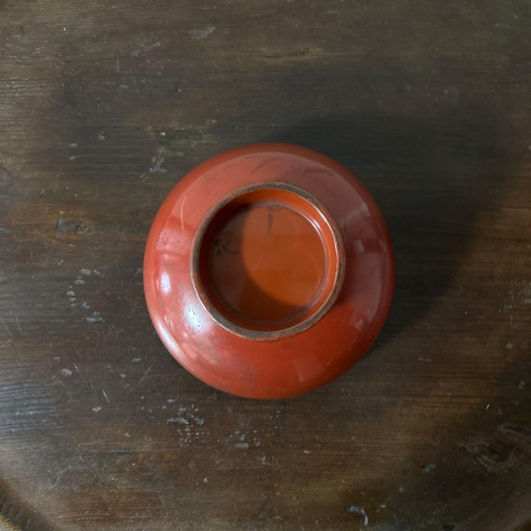時代朱塗椀　根来.懐石.酒器.古道具.アンティーク.検:白洲正子.秦秀雄.李朝