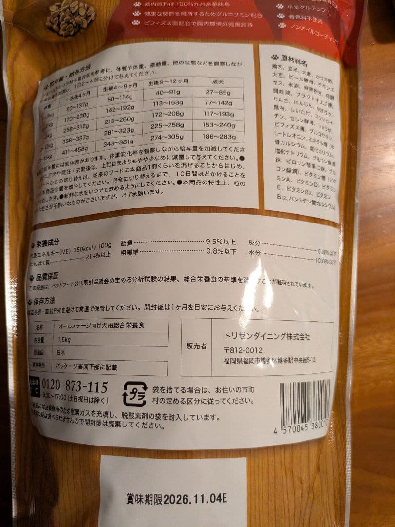 うまかドッグフード　1.5kg×3袋　新品未使用