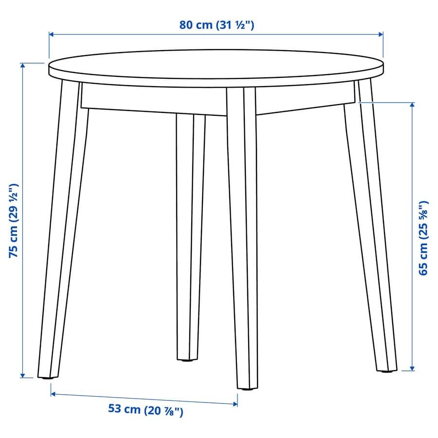 IKEA ナッカンネース　木製円形ダイニングテーブル 80cm