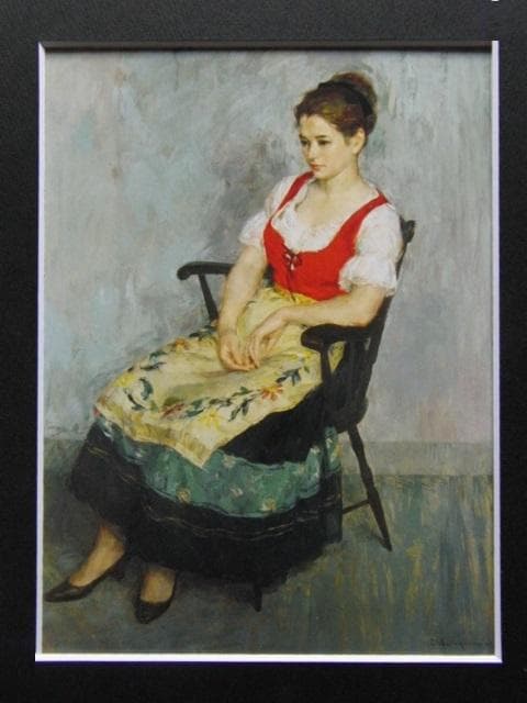 中山忠彦、群像、希少な画集より、新品高級額・額装付、状態良好