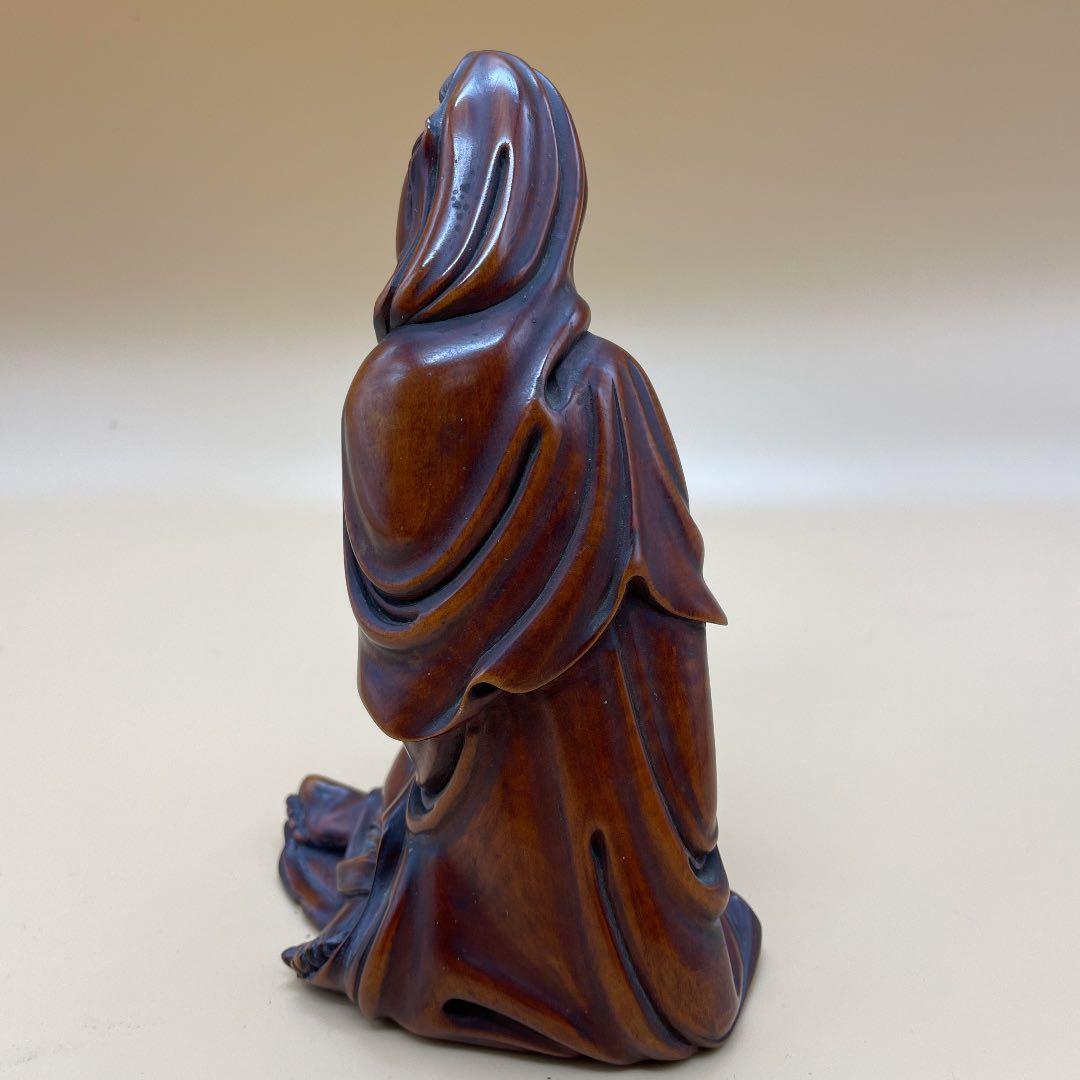 木製アジア風坐像 約20cm 楊貴妃 一刀彫 - メルカリ