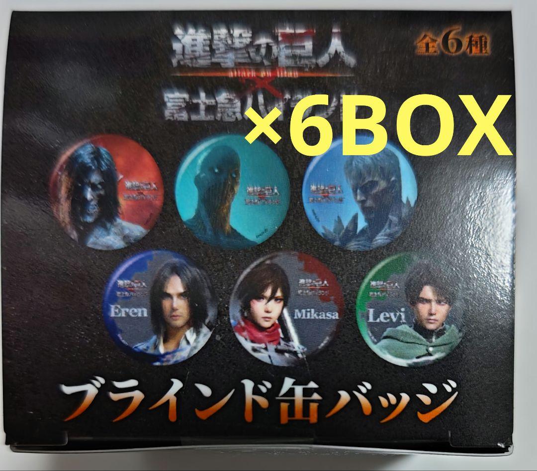 進撃の巨人富士急ハイランド缶バッジ6BOXリヴァイエレンミカサ全種
