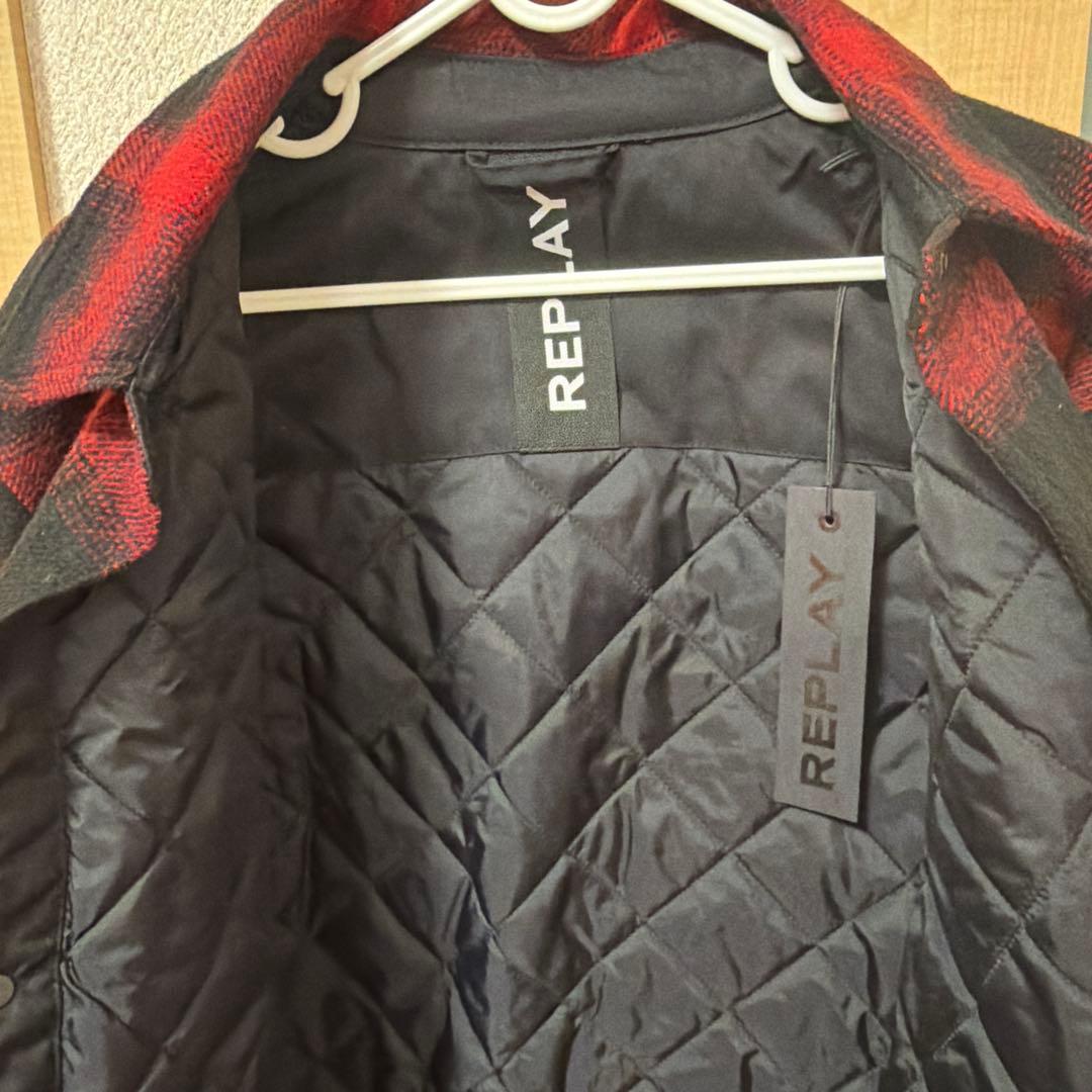 【新品未使用】REPLAY リプレイ　チェック柄ジャケット XL