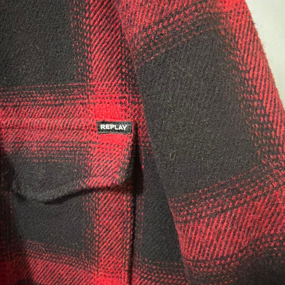 【新品未使用】REPLAY リプレイ　チェック柄ジャケット XL