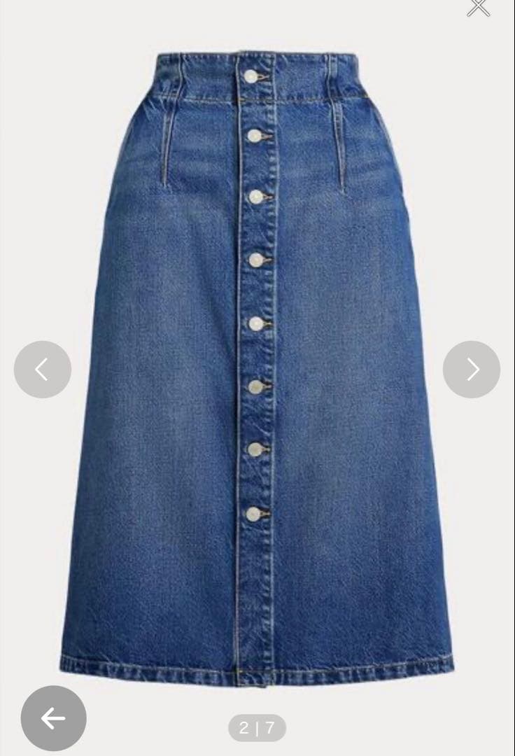 RALPH LAURENラルフローレン　Aライン　デニム　スカート　ボタン