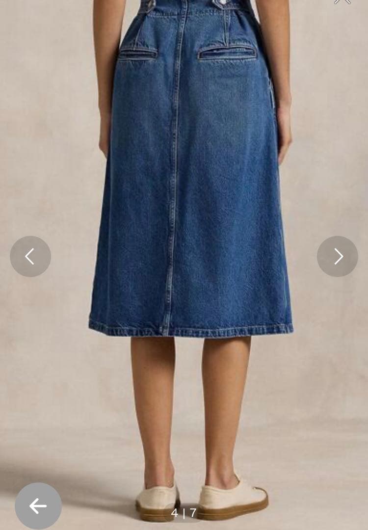 RALPH LAURENラルフローレン　Aライン　デニム　スカート　ボタン