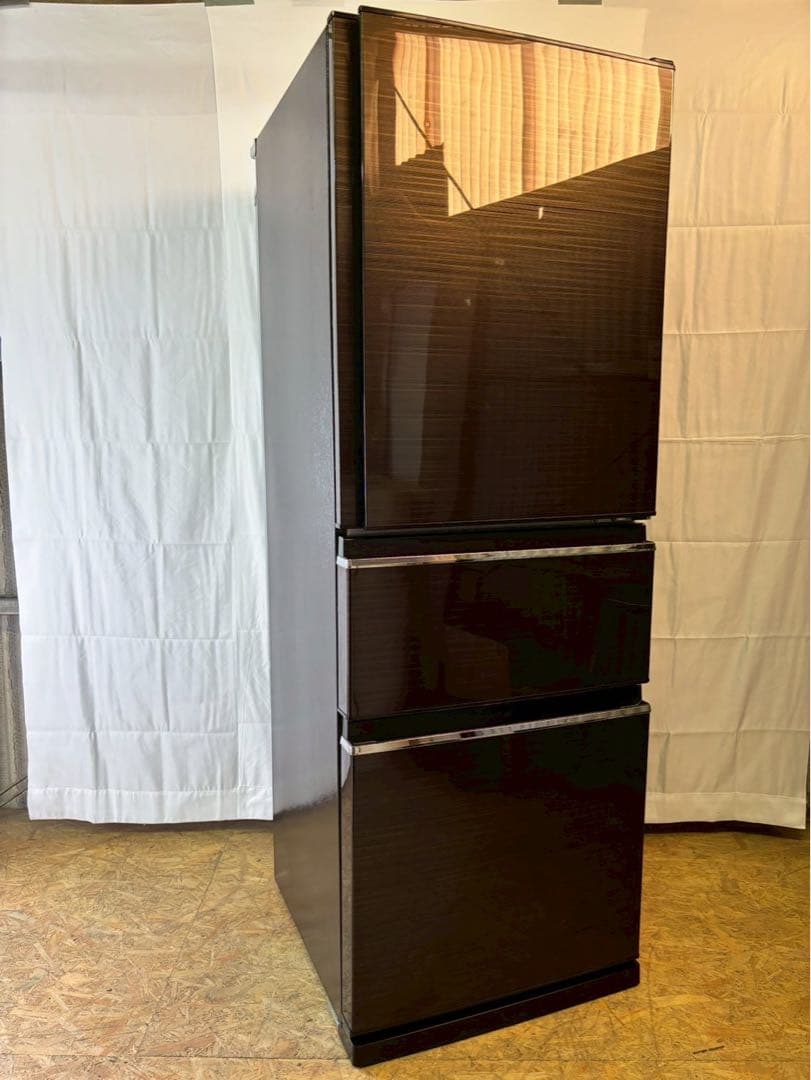 三菱 3ドア冷蔵庫 MR-CX33C-BR 2018年製 330L 右開き