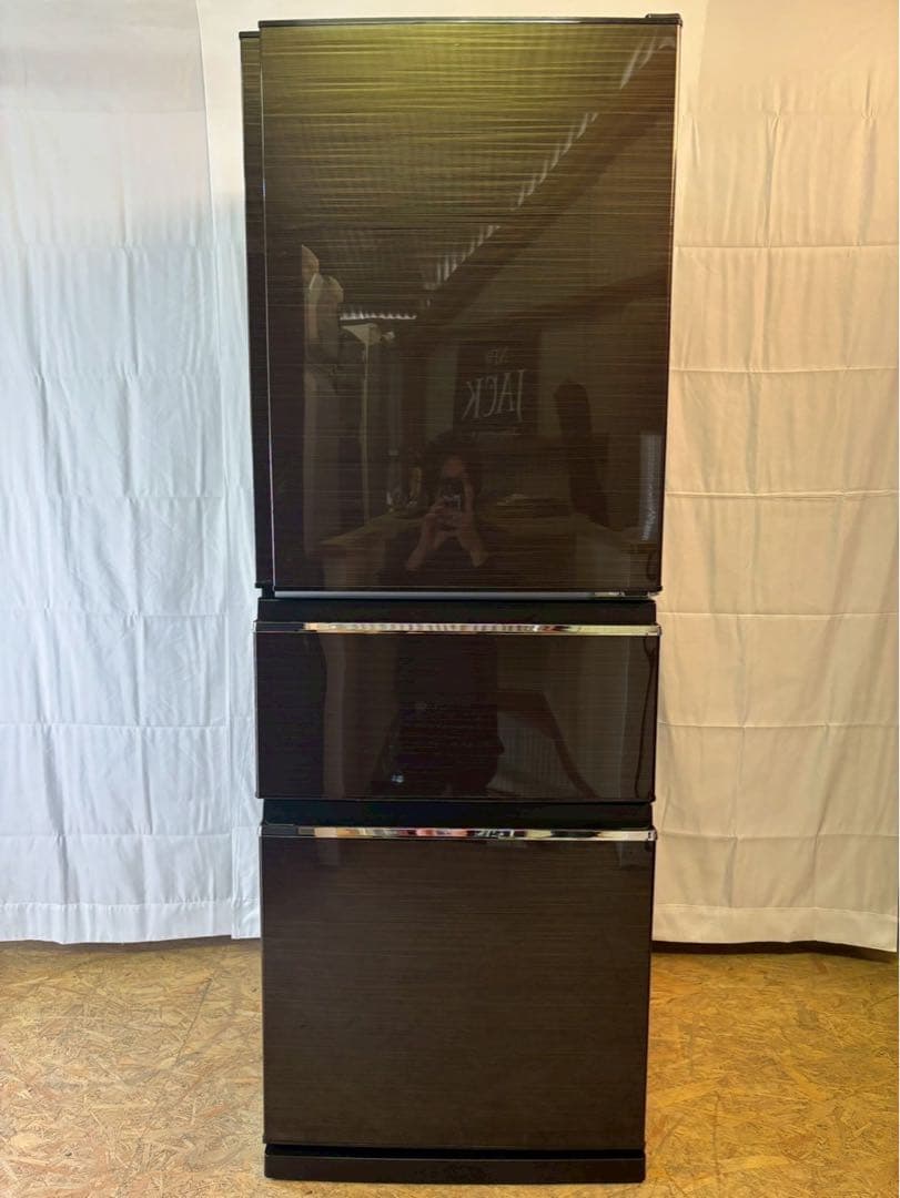 三菱 3ドア冷蔵庫 MR-CX33C-BR 2018年製 330L 右開き