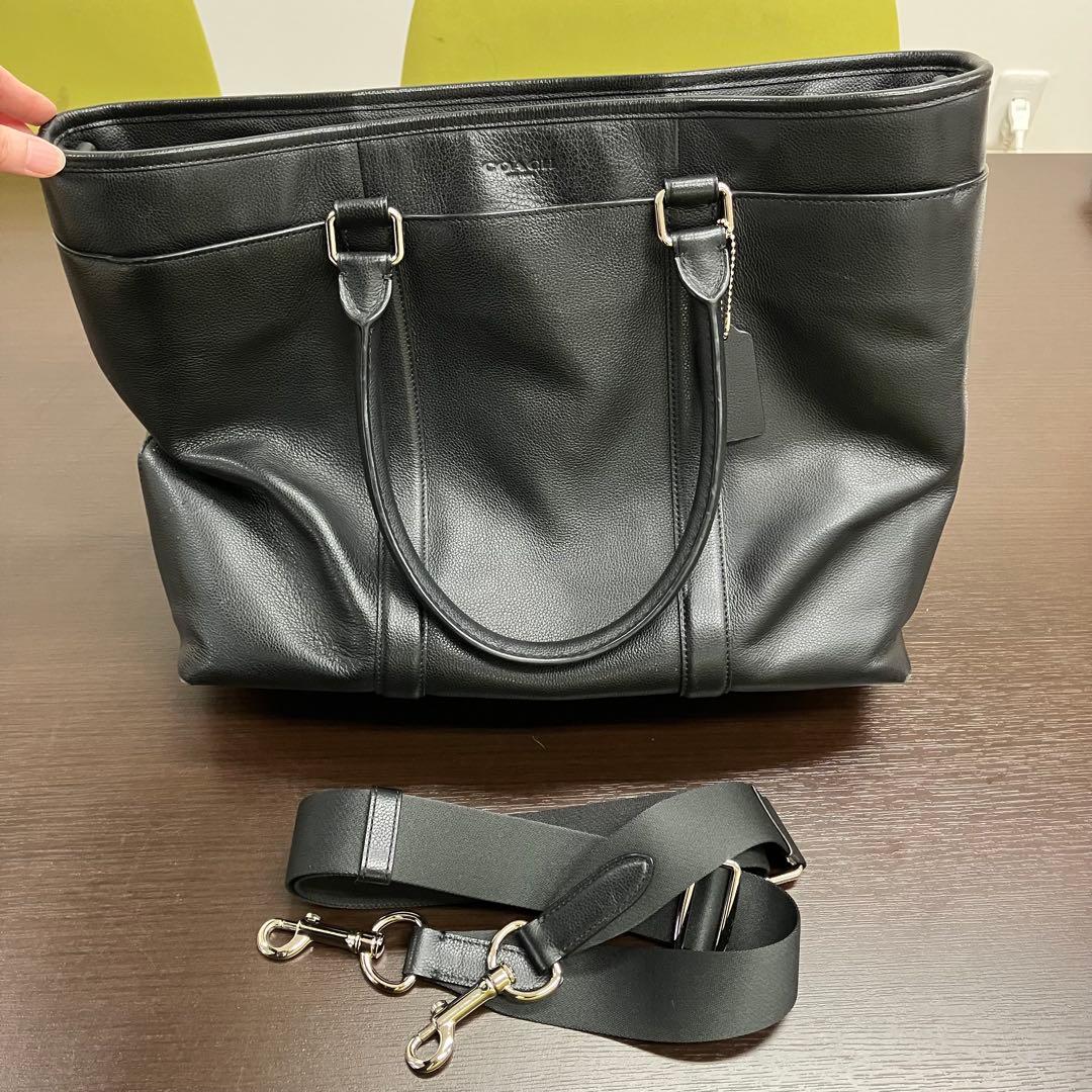 COACH ブラック レザー トートバッグ