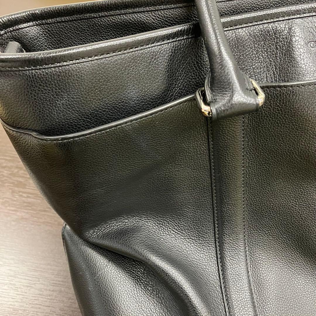 COACH ブラック レザー トートバッグ