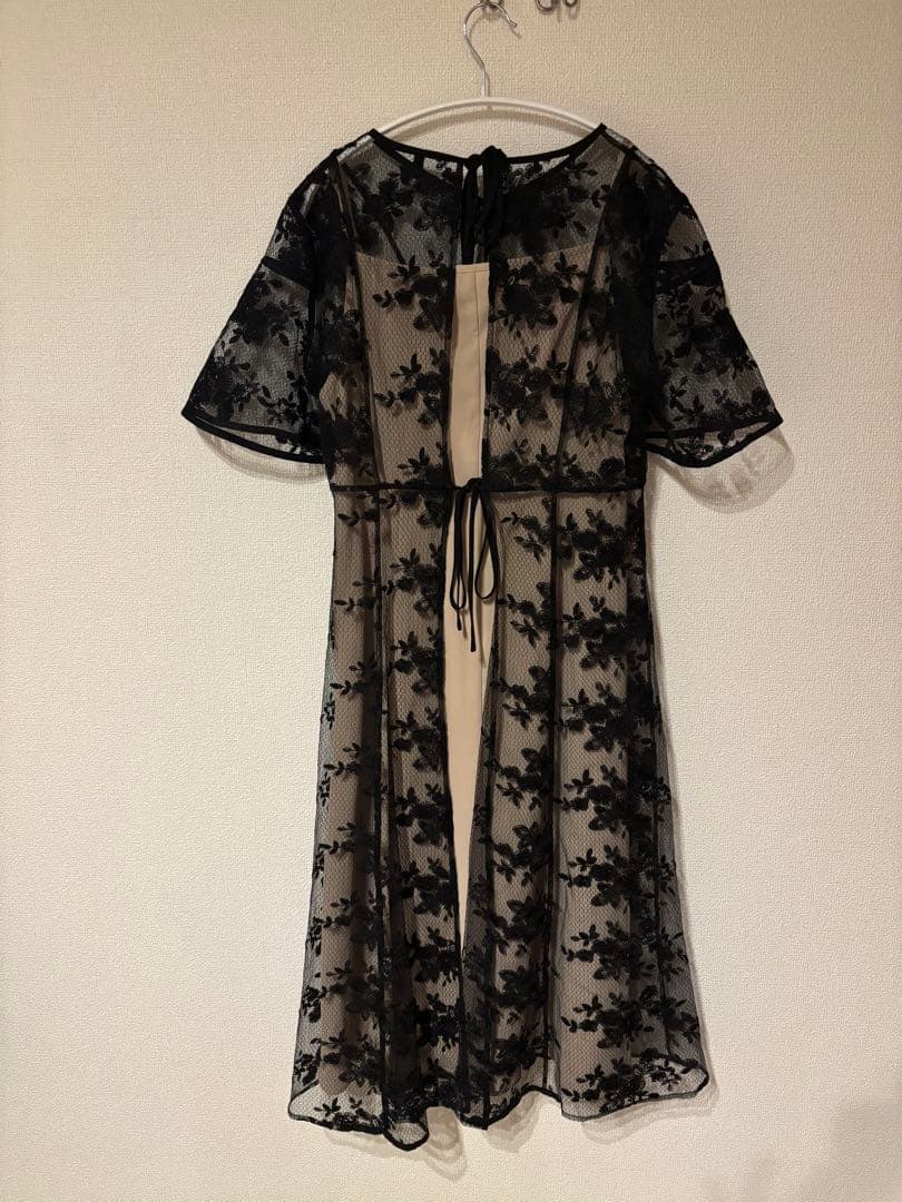 Leja 花柄後ろリボン半袖キャミワンピースセットアップドレス