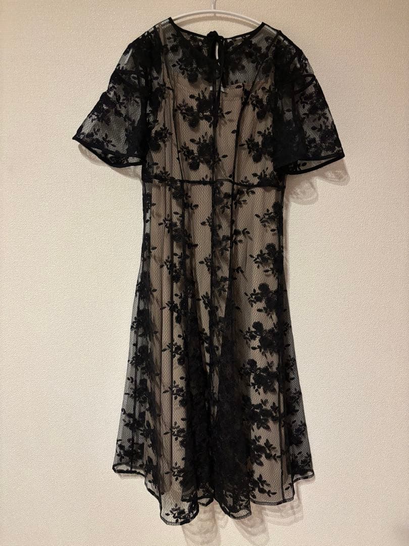 Leja 花柄後ろリボン半袖キャミワンピースセットアップドレス