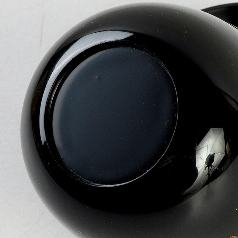 茶道具 和田寿峰作 水目 黒真塗 菊桐蒔絵 中棗 共箱