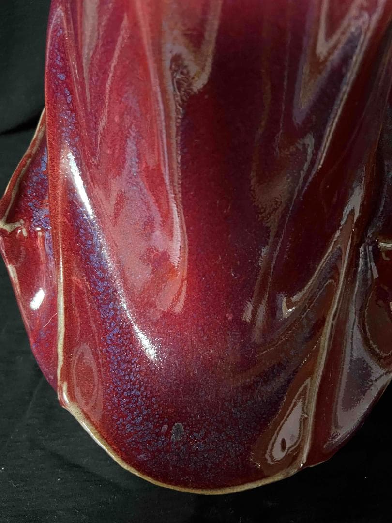 清时代 鈞窯 紫紅釉鈞窯達摩 窯変釉 辰砂 唐物 古