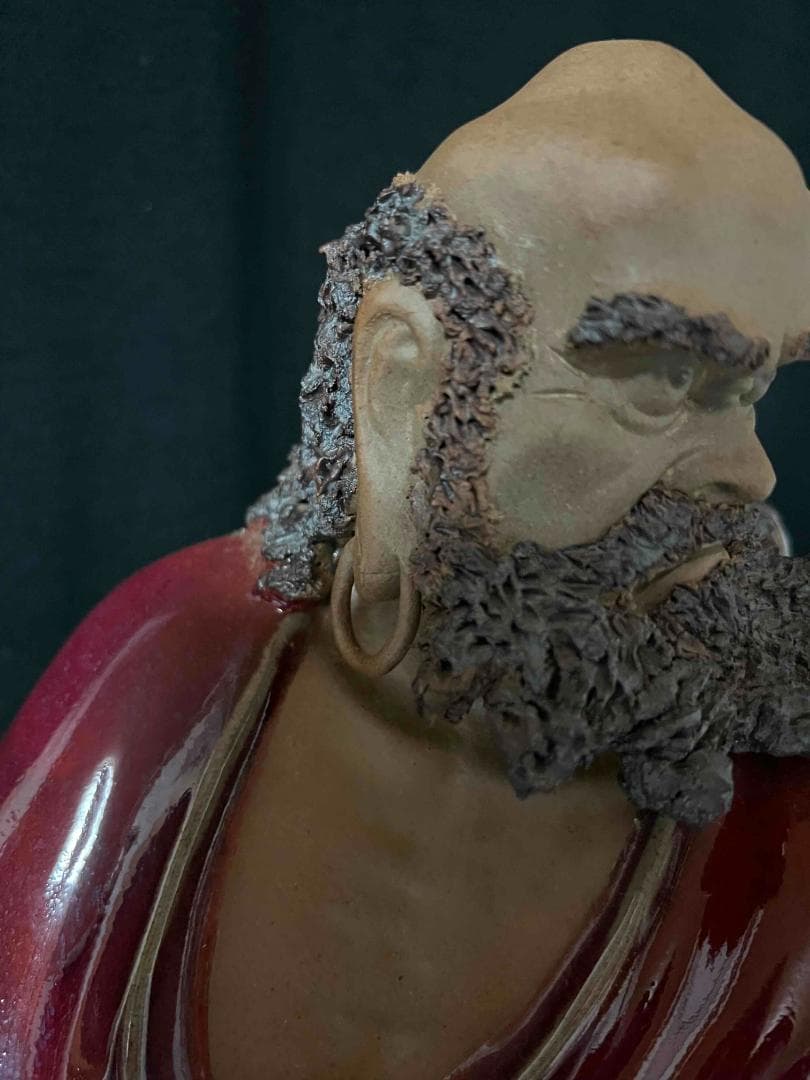 清时代 鈞窯 紫紅釉鈞窯達摩 窯変釉 辰砂 唐物 古