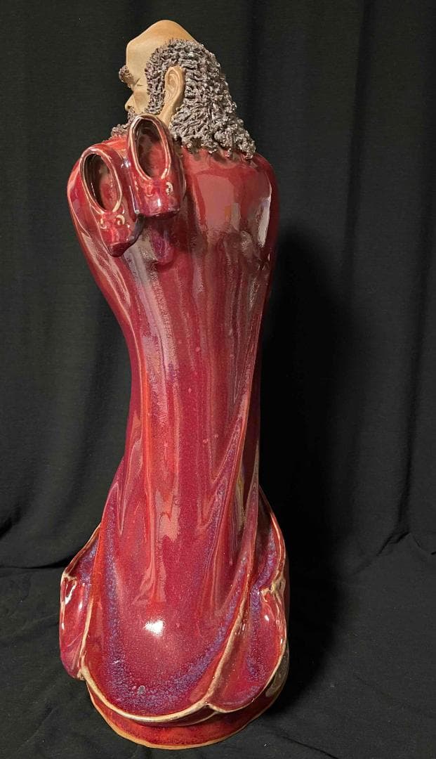 清时代 鈞窯 紫紅釉鈞窯達摩 窯変釉 辰砂 唐物 古