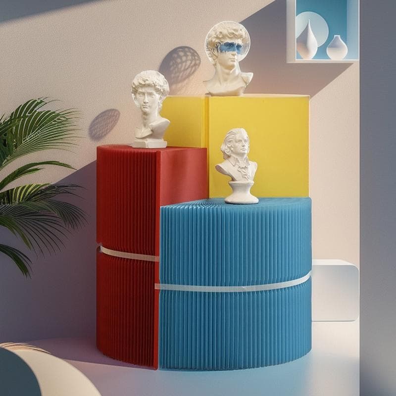 三色組み合わせ階段円柱型ディスプレイ台 直径40cm高さ98 陳列台 展示