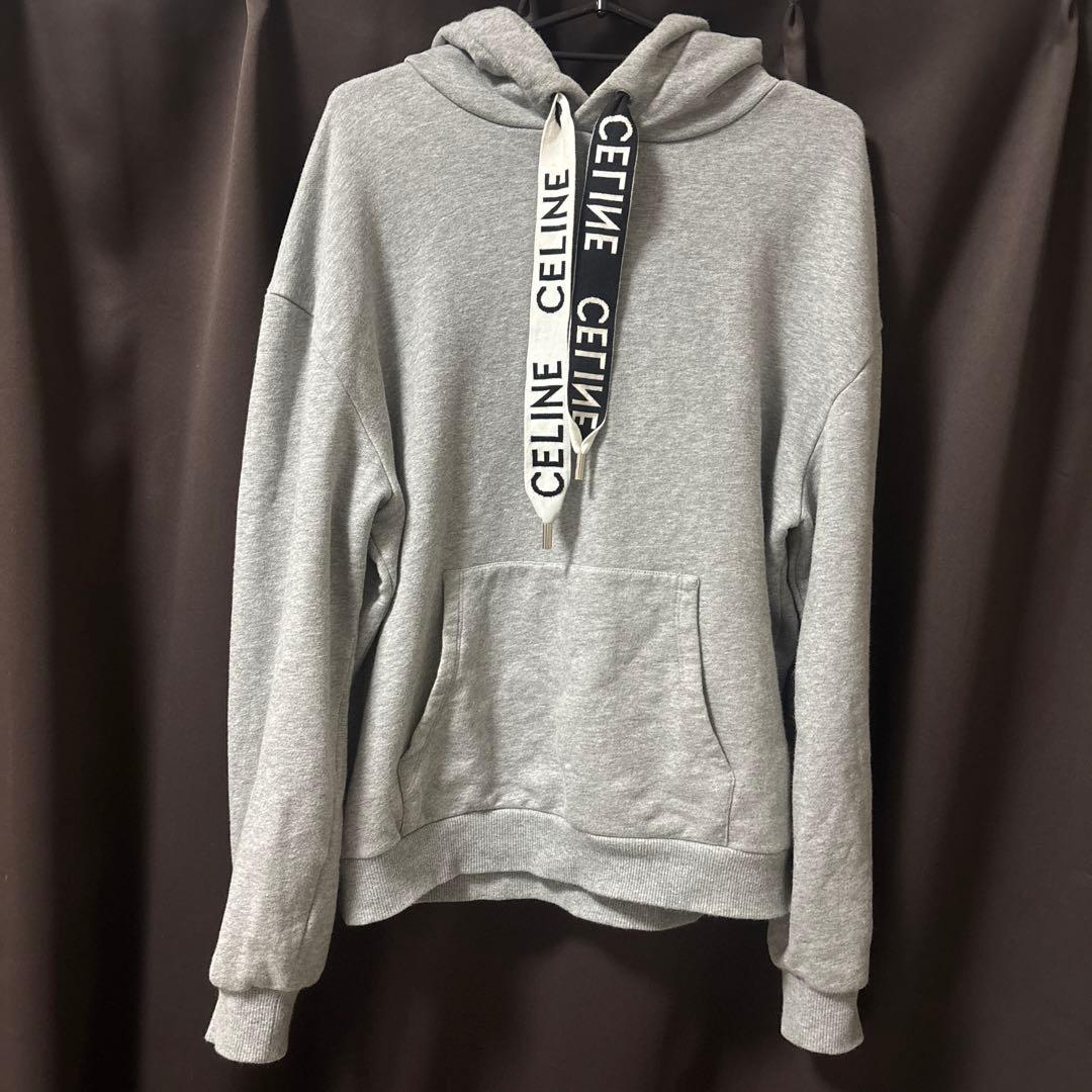 美品　CELINE グレー フード付きパーカー