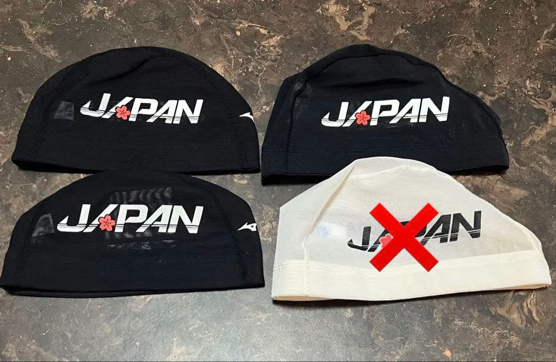 非売品)最終値下げ 水泳 競泳 日本代表 支給品 メッシュキャップ 3枚セット