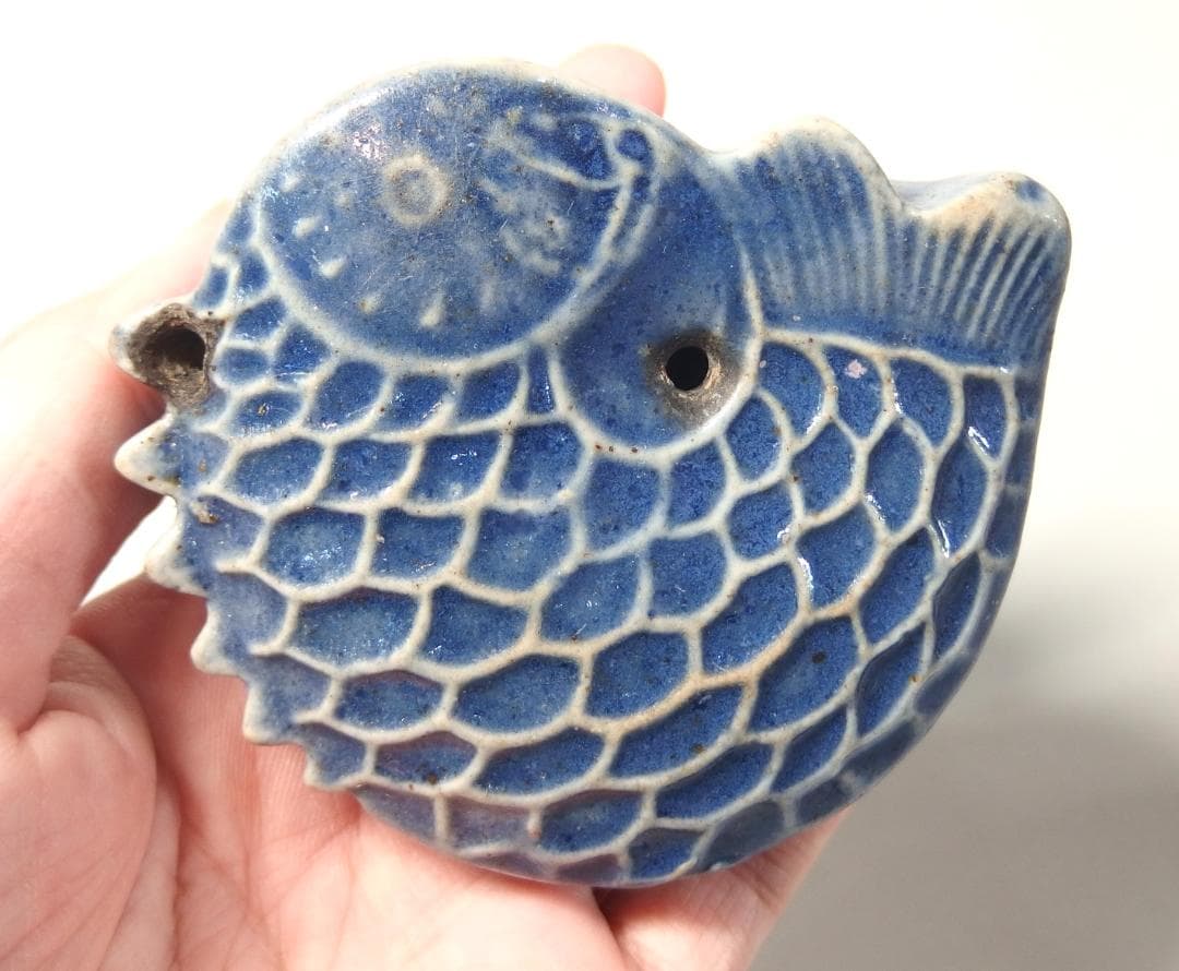 李朝瑠璃魚形水滴/文房具/書道具/朝鮮美術/韓国/民藝