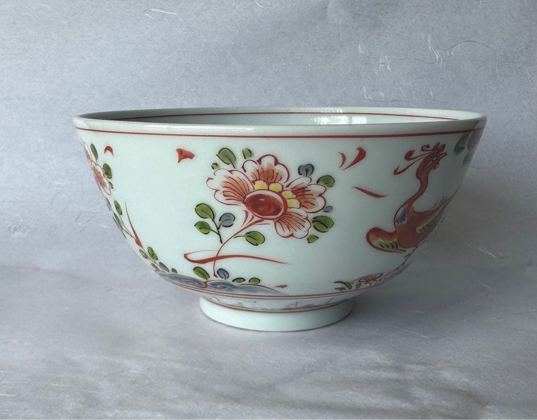 花赤絵鉢　茶道具　陶山 銘　京焼　鳳凰牡丹