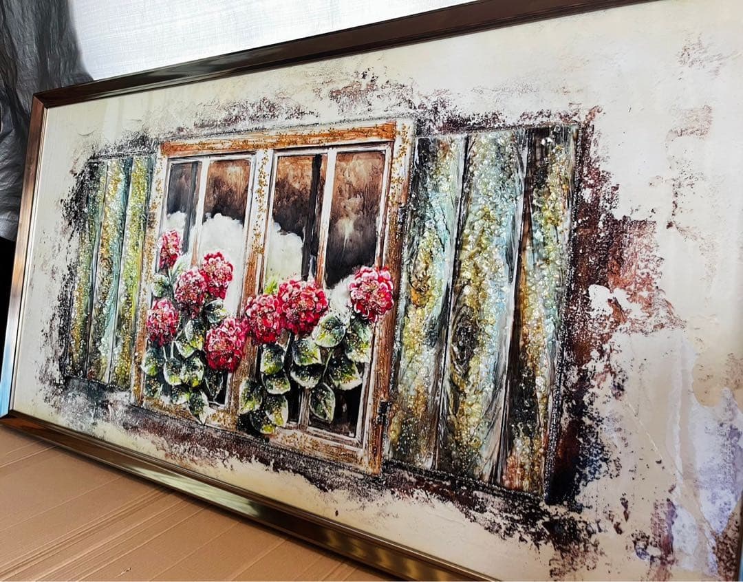 クリスタル アートパネル 紫陽花 風景画